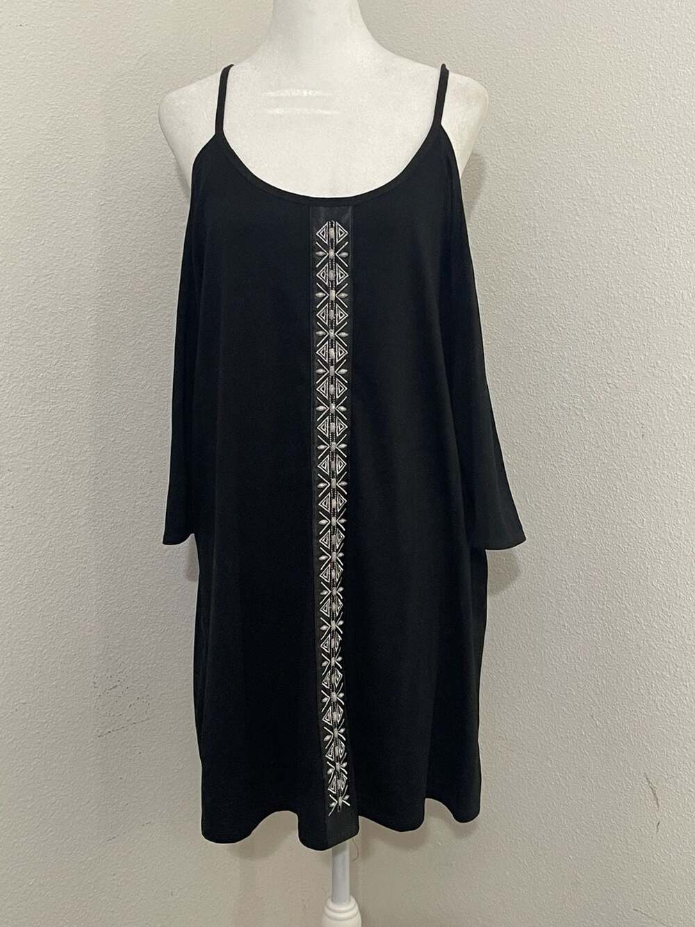 Wearabouts Black Cold Shoulder Embellished Tunic dress